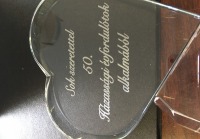 Kristály díj - szív