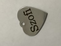 Kutyabiléta: szív alakú - ezüst