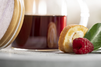 Üveg bögre - bambusz kanállal