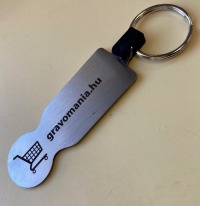 Kulcstartó - acél bevásárlóérmével