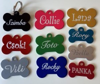 Kutyabiléta: csont alakú - piros