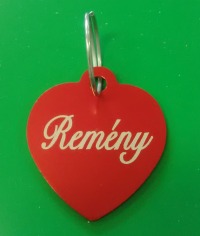 Kutyabiléta: szív alakú - piros