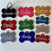 Kutyabiléta: csont alakú - ezüst színű