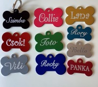 Kutyabiléta: csont alakú - kék - kicsi