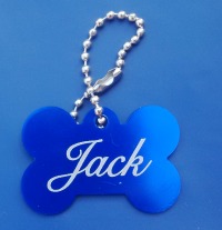 Kutyabiléta: csont alakú - kék - kicsi