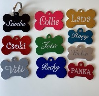 Kutyabiléta: csont alakú - piros - kicsi